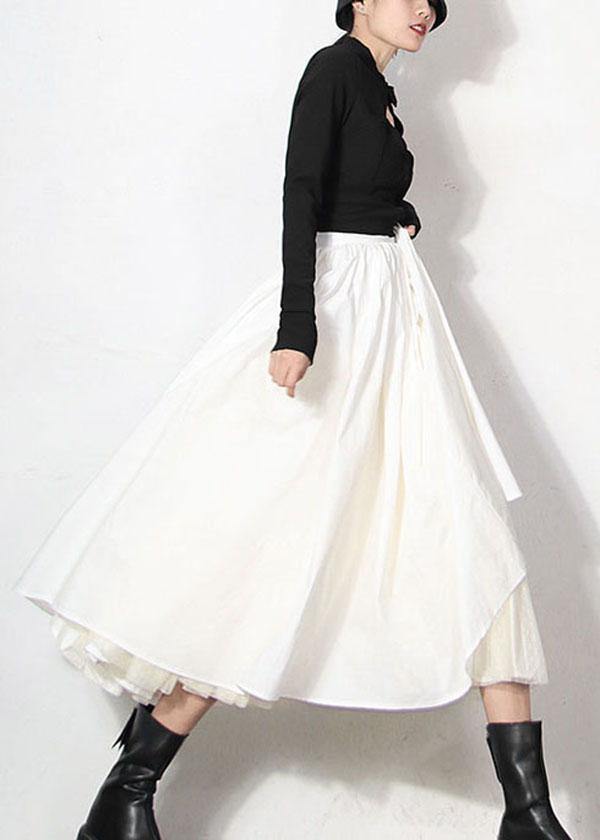 Modern White Patchwork Lace Summer A Line Skirts - SooLinen