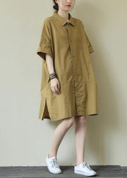 Modern Yellow Summer Dresses Cotton Clothes - SooLinen