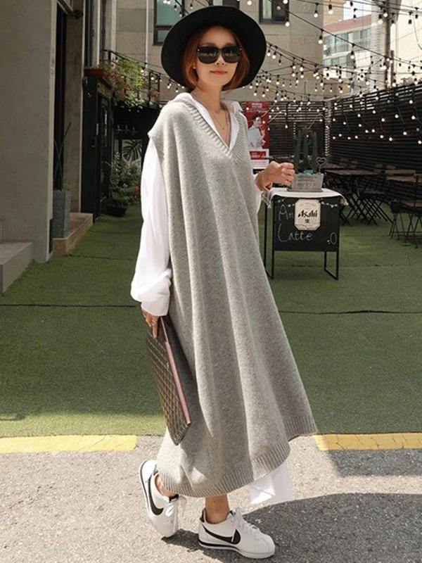 Modern lapel asymmetric cotton Tunic pattern white long shirt Dresses - SooLinen