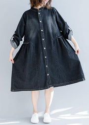 Modern striped collar fine box coat black daily outwears fall - SooLinen