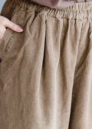 Natural Chocolate Corduroy wide leg Pants Spring