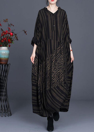 Natural Leopard Baggy Dress Plus Size Caftan - SooLinen