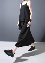 New Black Casual Loose Low Crotch Harem Pants - SooLinen