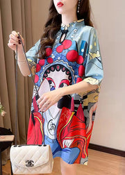 2024 New Summer Peking Opera Face Design And Slim Slim Dress