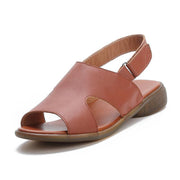 Orange Walking Sandals Genuine Leather Casual  Water Sandals - SooLinen