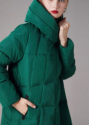 Organic Green Stehkragen Taschen asymmetrisches Design Winter Duck Down Daunenmantel