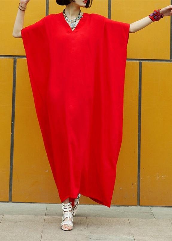 Red Caftans Summer Dress - SooLinen