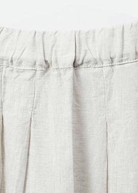 Organic linen skirt boutique Women Solid Casual Linen A-Line Skirt - SooLinen