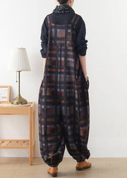 Original design worsted Jumpsuit British Classic Black Plaid Jumpsuit - SooLinen