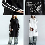 Oversized black hoodies cotton coats warm pullover plus size winter dresses