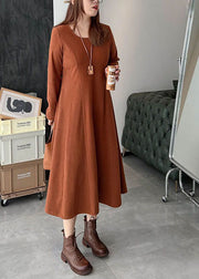 Plus Size Brown warme Velourskleider Winter