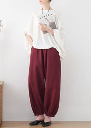 Plus Size Mulberry High Waist Pockets Linen Harem Pants Summer