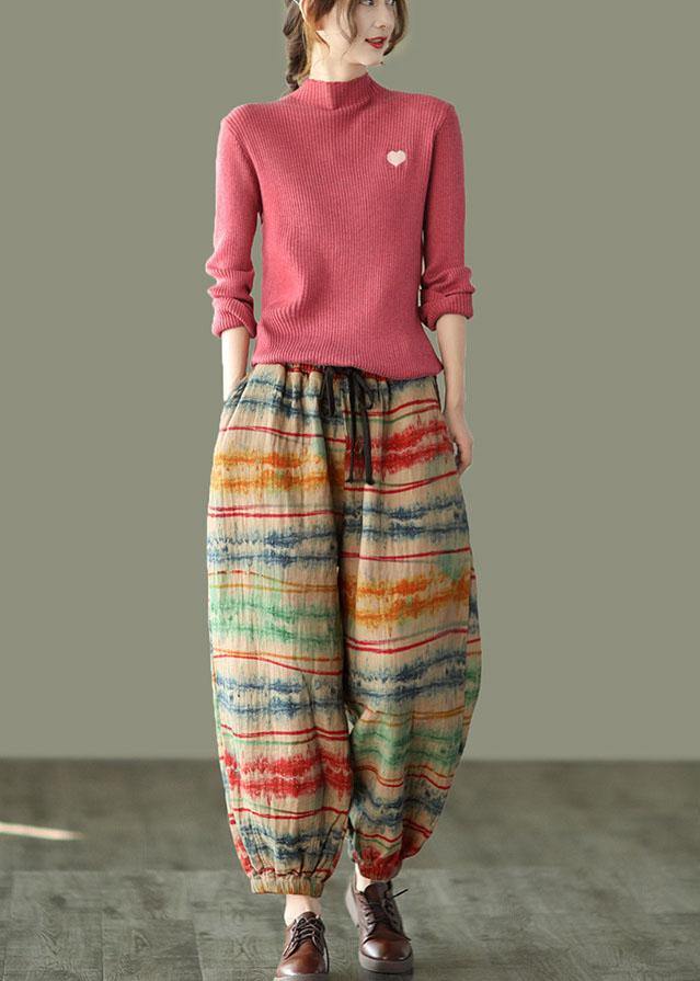 Beautiful Sunset Print Fall Linen Harem Pants-Limited Stock - SooLinen