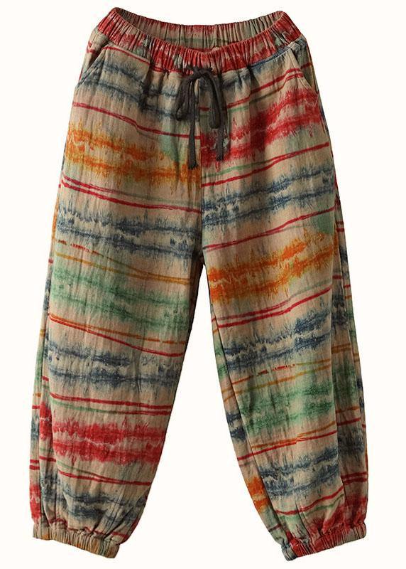 Beautiful Sunset Print Fall Linen Harem Pants-Limited Stock - SooLinen