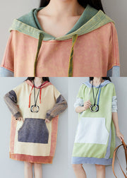 Plus size Beige Patchwork Sweatshirts dresses Spring