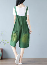 Plus size Green pocket hot pants Jumpsuit Summer