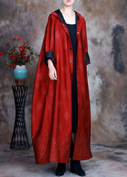 Red Satin Trenchcoats asymmetrische Design-Taste Frühling