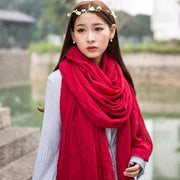 Scarf ladies spring and autumn summer big square scarf thin long section air conditioning shawl dual-use - SooLinen