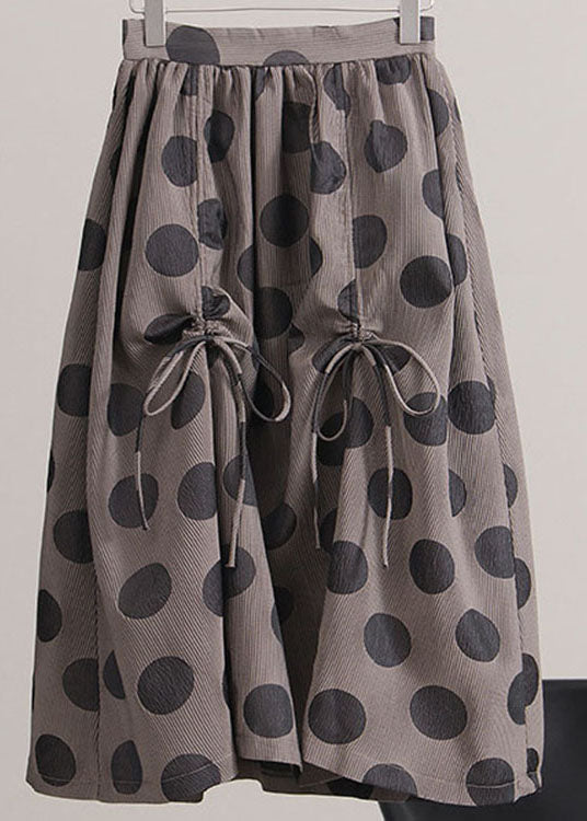 Simple drawstring print Warm Fleece Skirts Winter