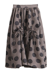 Simple drawstring print Warm Fleece Skirts Winter