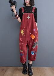 Streetwear Black painting Print Denim Jumpsuit Spring