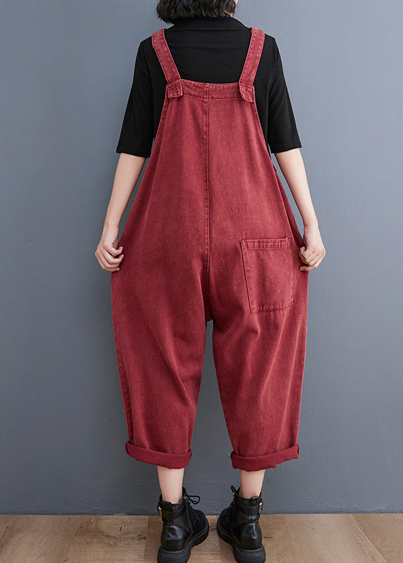 Streetwear Schwarz Malerei Druck Denim Overall Frühling