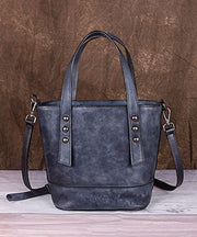 Style Grey Floral Paitings Calf Leather Messenger Bag