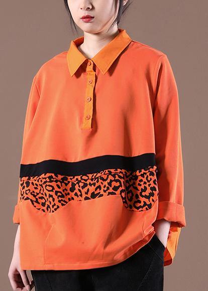 Style Orange Peter Pan Collar Loose Sweatshirt - SooLinen