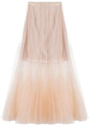 Style Pink Tulle Sequins A Line Skirts - SooLinen