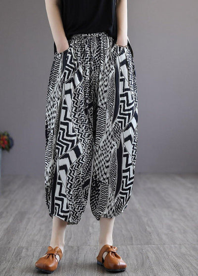 Style Print Retro High Waist Summer Harem Pants - SooLinen