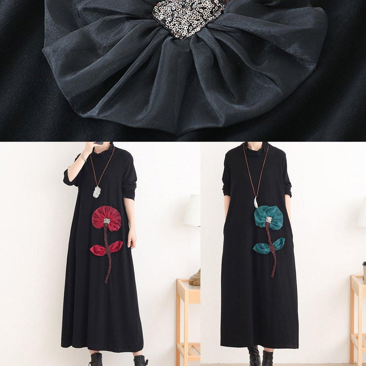 Style high neck dress Fashion Ideas black Lotus Dress - SooLinen