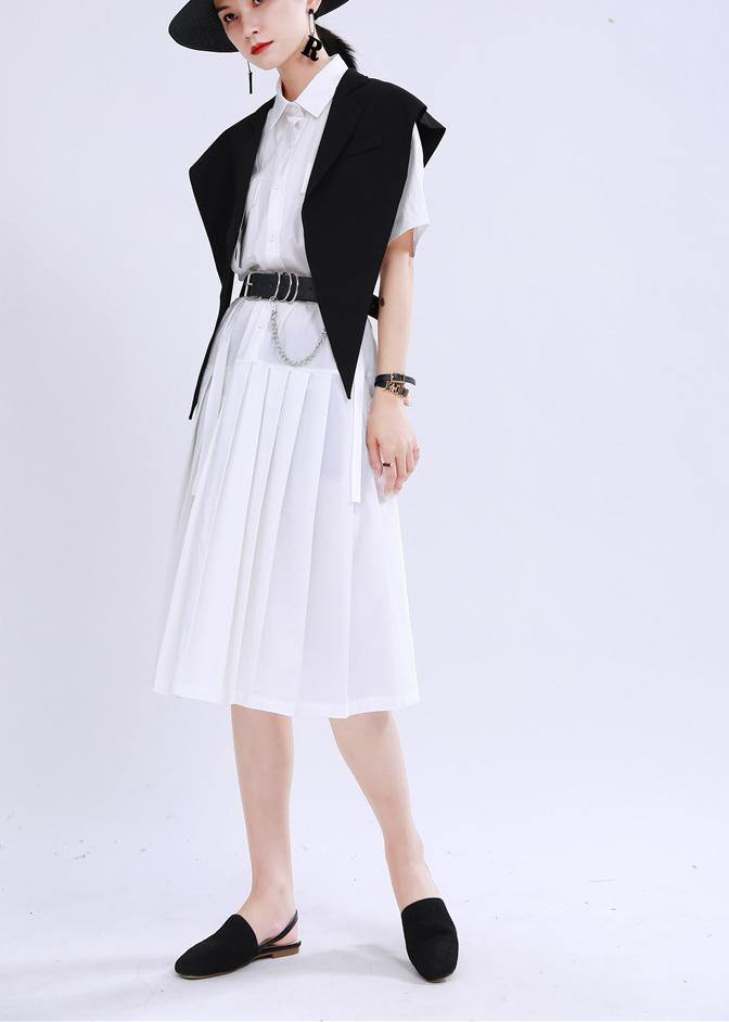 Summer Black jacket with collar and shawl - SooLinen