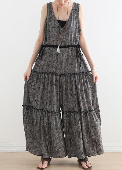 Summer Casual Multi-Layer V-neck Strap Pants With Jumpsuits - SooLinen