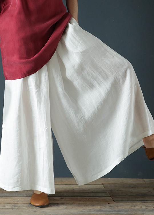 Summer cotton and linen wide-leg pants loose women&