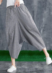 Summer cotton linen plaid loose Harlan pants casual pants - SooLinen