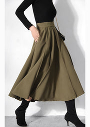 2024 Fitted Green pleated Skirts Spring