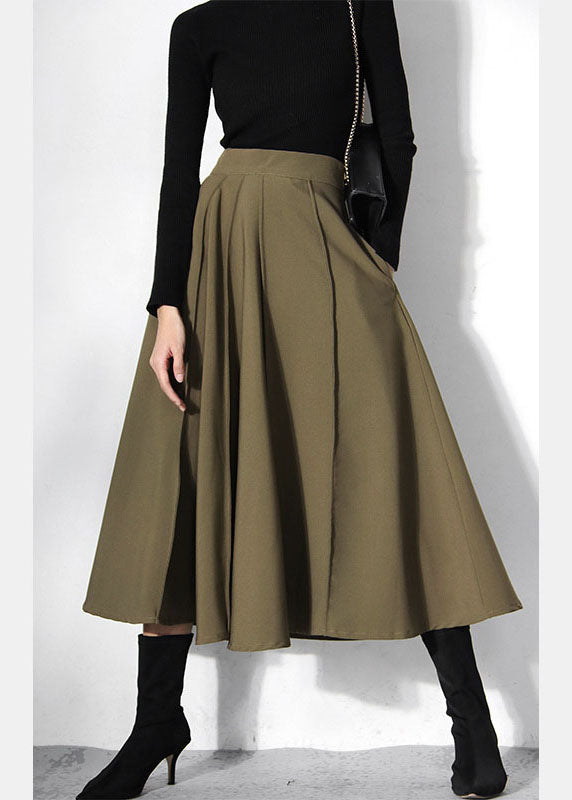 2024 Fitted Green pleated Skirts Spring