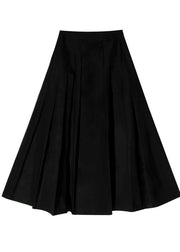 Unique Black Cinched Pockets A Line Summer Skirt - SooLinen