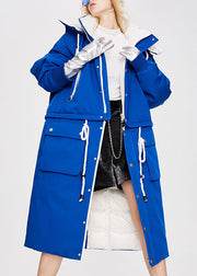 Unique Royal Blue hooded removable Casual Winter Duck Down Winter Coats