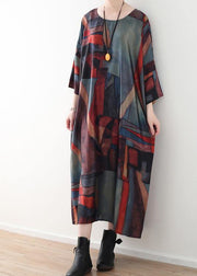 Unique Saitn Red And Green Spring Robe - SooLinen