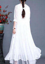 Unique White Summer Button Lace Long Cardigans - SooLinen