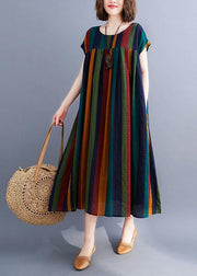 Unique rainbow clothes o neck large hem Love summer Dresses - SooLinen