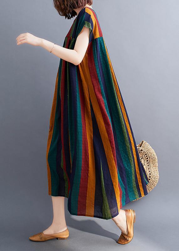 Unique rainbow clothes o neck large hem Love summer Dresses - SooLinen