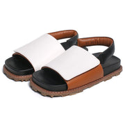 White Faux Leather best sandals for walking  Walking Sandals - SooLinen