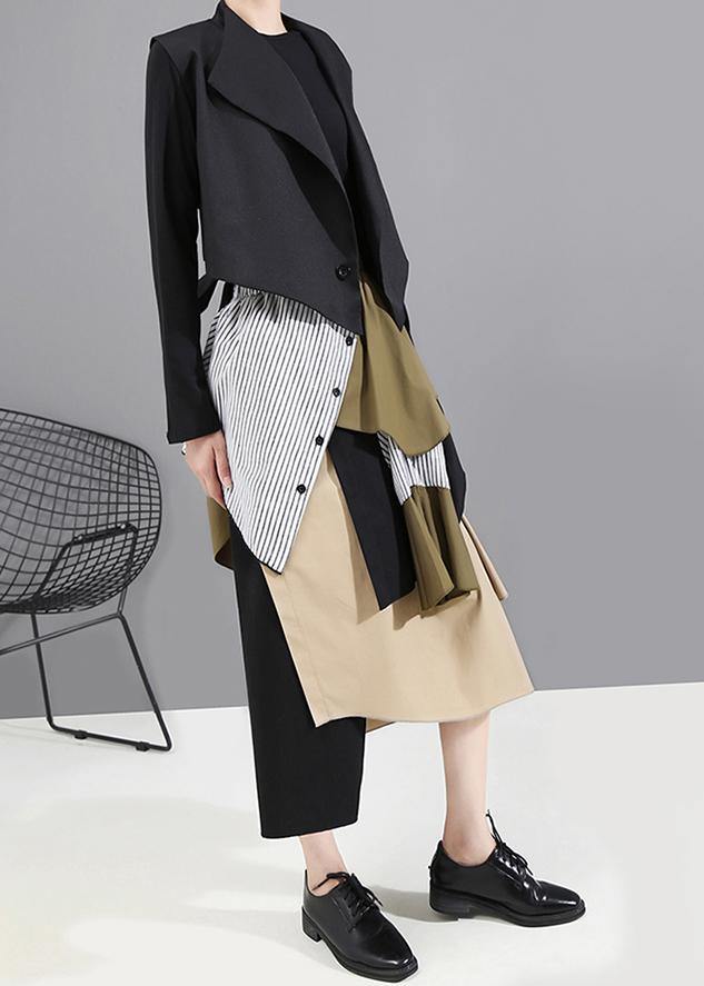 Woman Patchwork Asymmetrical Skirt - SooLinen