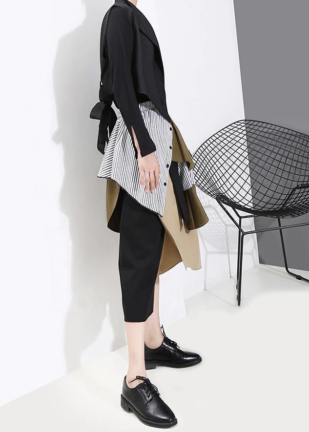 Woman Patchwork Asymmetrical Skirt - SooLinen