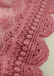 Women Pink Original Design Embroideried Cotton Spaghetti Strap Tops Summer