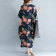 Frauen Plus Size Kleidung lockere Blumen Freizeitkleider