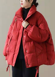 Women Red thick Duck Down Puffer Jacket Winter