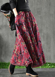 Women Spring Double Layers Floral Printing Skirt